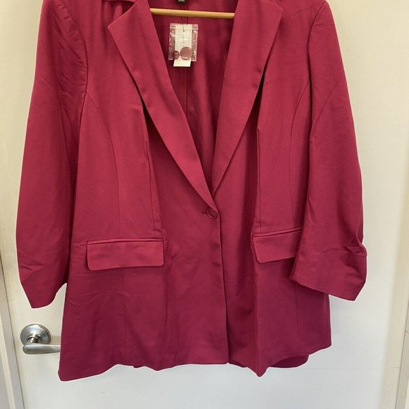 Lane Bryant Magenta Blazer Single Button Size Women’s 24 New with Tags - Picture 1 of 4